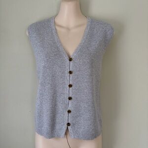 NWT! INDUSTRY REPUBLIC CLOTHING Button Front Sweater Vest Sz Medium Sky Gray